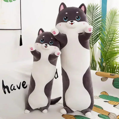 Anyhouz Side Sleeping Body Pillow Gray Lovely Husky Bed Sofa Long Pillow for Children and Adult 70CM-Sleeping Pillow-PEROZ Accessories
