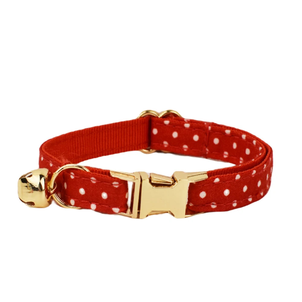 AnyWags Cat Collar Dotted Red Large with Safety Buckle, Bell, and Durable Strap Stylish and Comfortable Pet Accessory-Cat Supplies-PEROZ Accessories