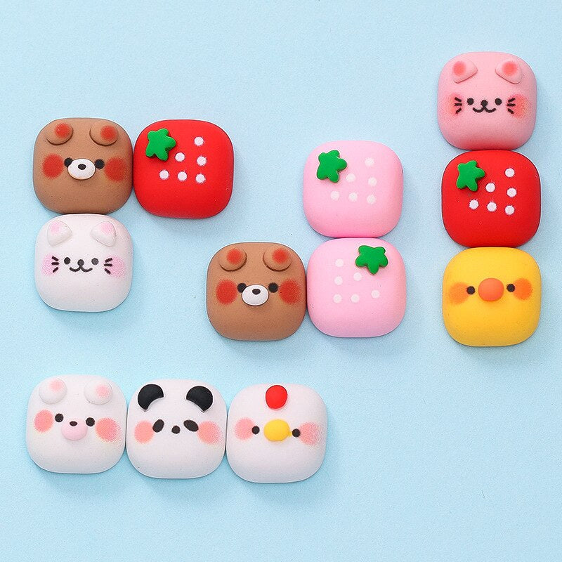 Anykidz 9pcs Square Animal Head Design Shoe Charm Accessories Jeans Clogs Pendant Pin Designer Ornament Jibbitz for Crocs-Shoe Charms-PEROZ Accessories
