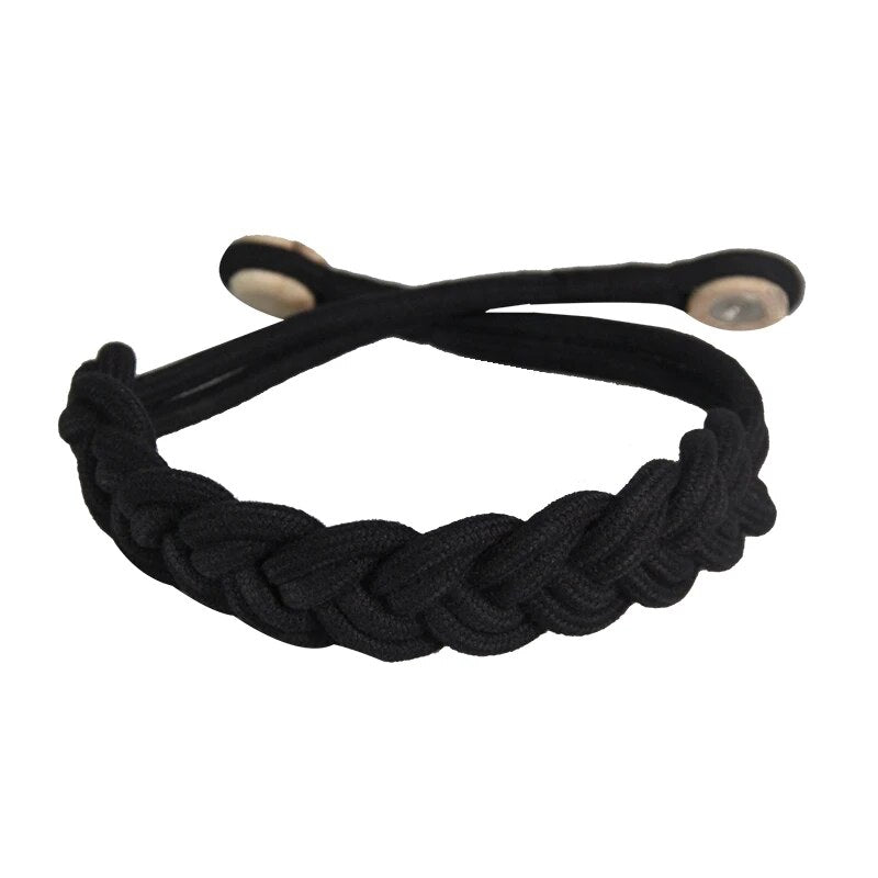 Anyhouz Curtain Tie Black Holder Cilp Handwork White Woven Cotton Magnet Curtain Tieback Buckle Accessories-Curtain Tie-PEROZ Accessories