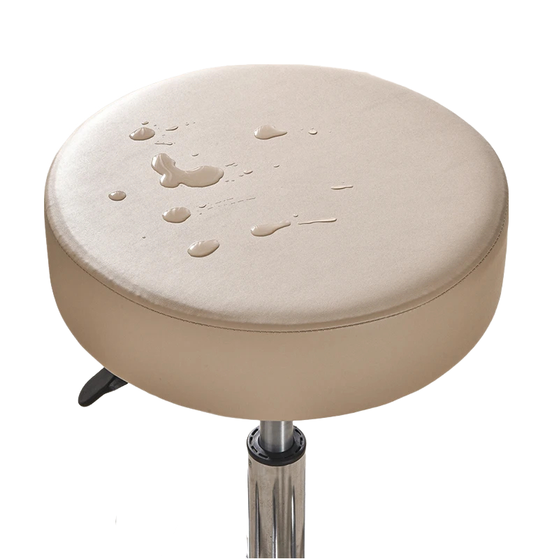 Anyhoux Barstool Cushion Cover Khaki Elastic Bands Slipcover for Swivel Chair Barstool Washable PU Leather Cushion Cover-Chair Cover-PEROZ Accessories