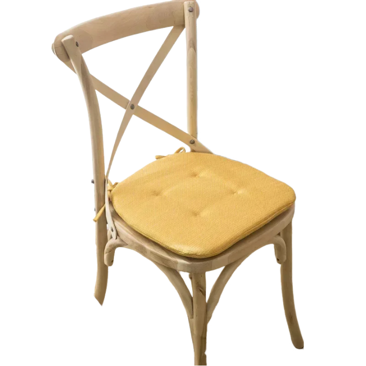 Anyhouz Chair Cushion with Straps Yellow Seat Pad Mat for Dining Room and Outdoor Garden-Pillow-PEROZ Accessories