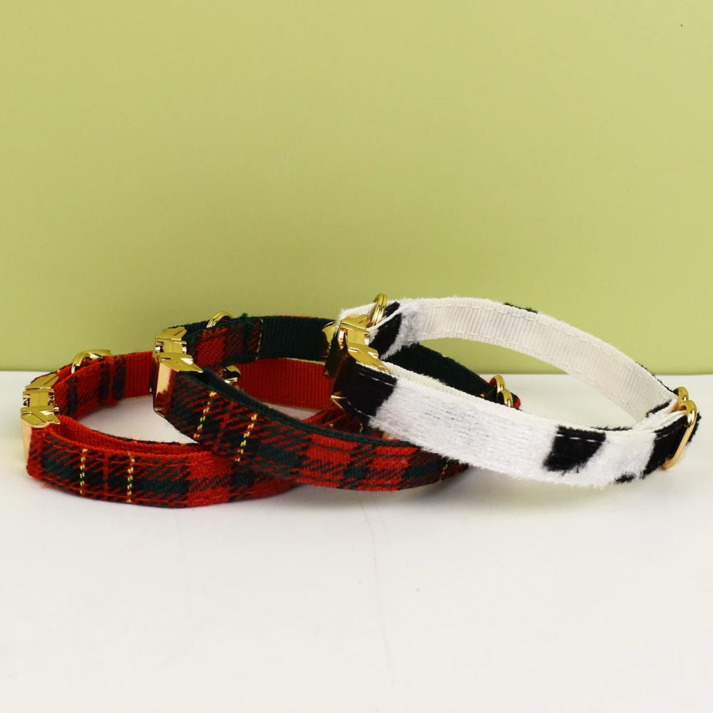 AnyWags Cat Collar Checked Red Small with Safety Buckle, Bell, and Durable Strap Stylish and Comfortable Pet Accessory-Cat Supplies-PEROZ Accessories