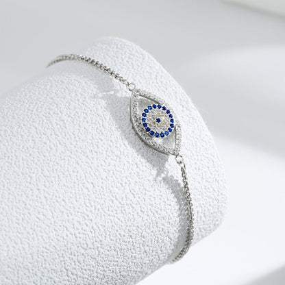 Anyco Bracelet Gold Plated Pulsera Adjustable Para Mujer Blue Eyes Bracelet Zircon Adjustable Bracelets For Women-Bracelets-PEROZ Accessories