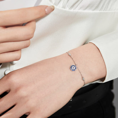 Anyco Bracelet Custom Cubic Zirconia Bracelets Adjustable Blue Big Eye Gold Platted Bracelet For Women Jewelry-Bracelets-PEROZ Accessories