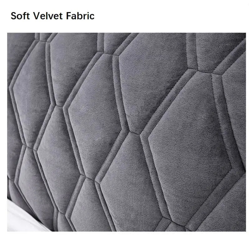 Anyhouz Headboard Cover Dark Gray Zigzag Pattern Super Soft Smooth Quilted Velvet Bed Back Dust Protector Cover 100x70cm-Bed Headboard-PEROZ Accessories