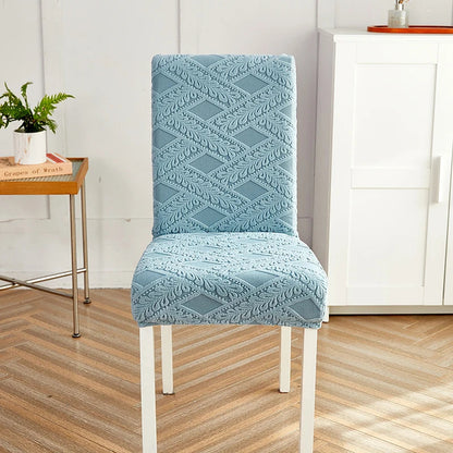 Anyhouz Chair Cover Light Blue Knitted Veins Design with Anti-Dirt and Elastic Material for Dining Room Kitchen Wedding Hotel Banquet Restaurant-Chair Cover-PEROZ Accessories