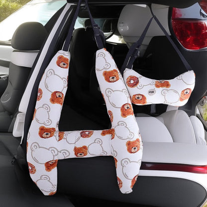 Anypack Car Travel Pillow Brown Bear 1 Set for Kids and Adult Neck Head Support H-Shape Travel Pillow-Neck Pillow-PEROZ Accessories