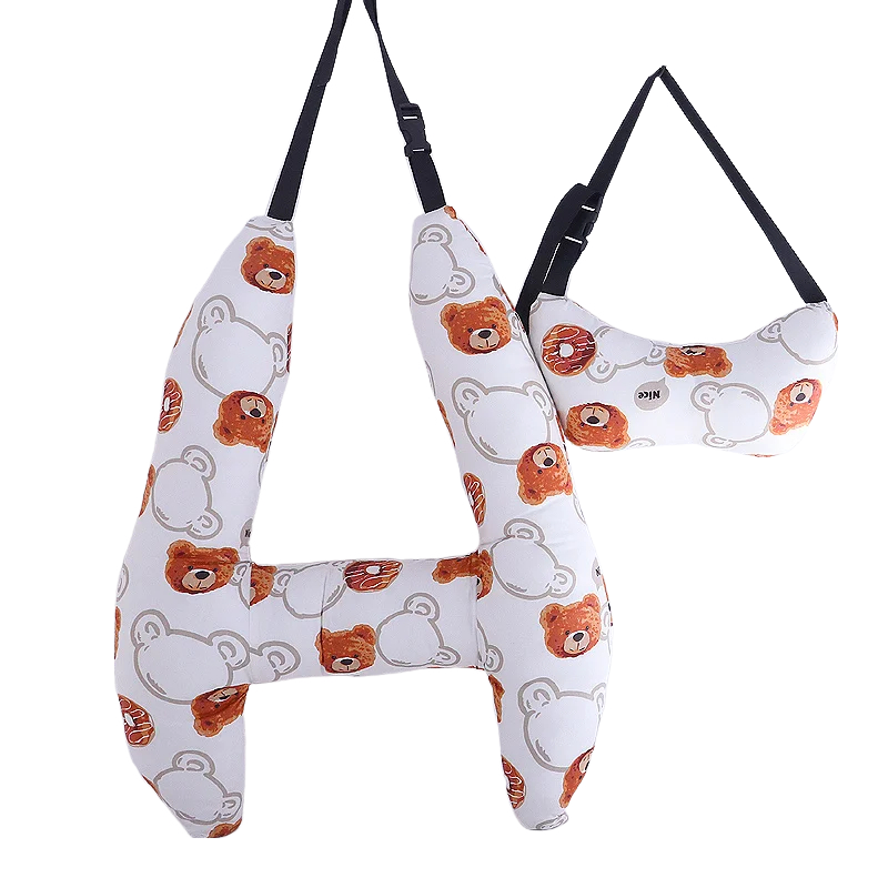 Anypack Car Travel Pillow Brown Bear 1 Set for Kids and Adult Neck Head Support H-Shape Travel Pillow-Neck Pillow-PEROZ Accessories