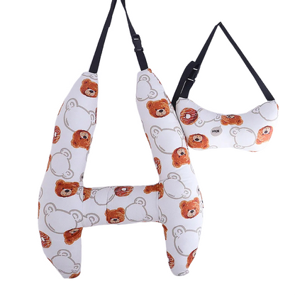 Anypack Car Travel Pillow Brown Bear 1 Set for Kids and Adult Neck Head Support H-Shape Travel Pillow-Neck Pillow-PEROZ Accessories