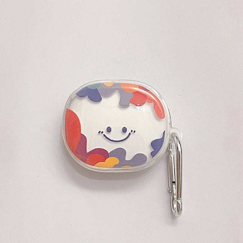 Anymob Earphone Case Colored Patch Smile For Redmi Buds 4 Pro Soft Protective Earphone Case Charging Box Shell-Earphone Case-PEROZ Accessories