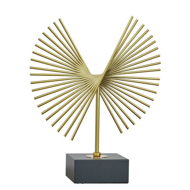Anyhouz 36cm Luxury Gold Metal Tabletop Home Decor Modern Art Living Room Display House Decorative Crafts Metal Ornaments-Tabletop Decor-PEROZ Accessories
