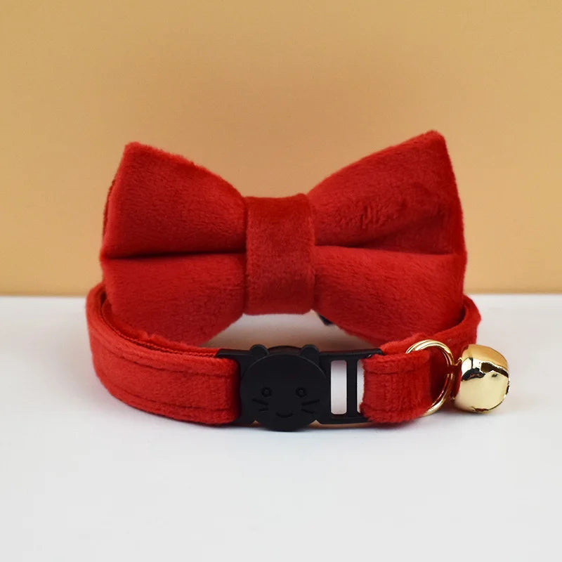 AnyWags Cat Collar Cherry Red Bow Small with Safety Buckle, Bell, and Durable Strap Stylish and Comfortable Pet Accessor-Cat Supplies-PEROZ Accessories
