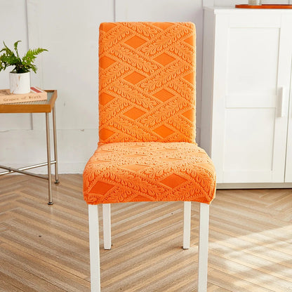 Anyhouz Chair Cover Orange Knitted Veins Design with Anti-Dirt and Elastic Material for Dining Room Kitchen Wedding Hotel Banquet Restaurant-Chair Cover-PEROZ Accessories