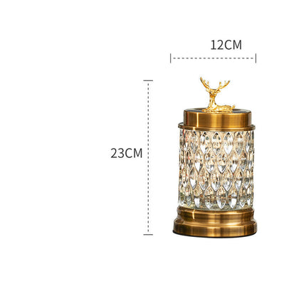 Anyhouz 23cm Glass Candy Jar Food Storage Tabletop Home Decor Modern Art Living Room Display with Lid-Tabletop Decor-PEROZ Accessories