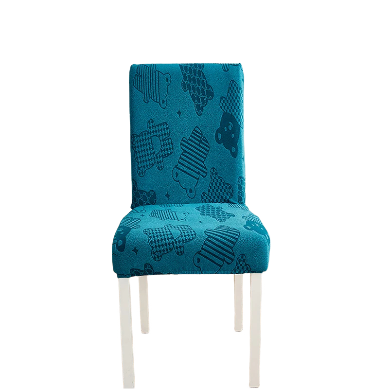 Anyhouz Chair Cover Dark Blue Bear Design with Anti-Dirt and Elastic Material for Dining Room Kitchen Wedding Hotel Banquet Restaurant-Chair Cover-PEROZ Accessories