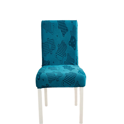 Anyhouz Chair Cover Dark Blue Bear Design with Anti-Dirt and Elastic Material for Dining Room Kitchen Wedding Hotel Banquet Restaurant-Chair Cover-PEROZ Accessories