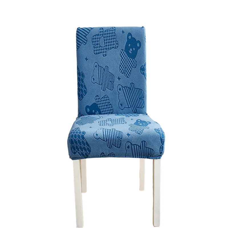 Anyhouz Chair Cover Blue Bear Design with Anti-Dirt and Elastic Material for Dining Room Kitchen Wedding Hotel Banquet Restaurant-Chair Cover-PEROZ Accessories