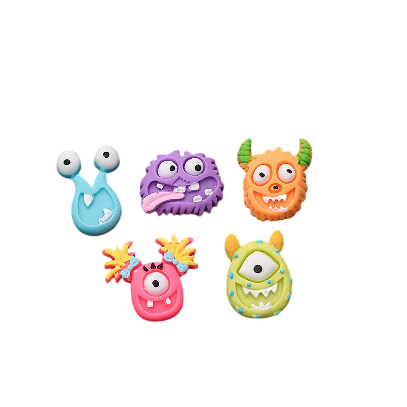 Anykidz 5pcs Little Monster Design Shoe Charm Accessories Jeans Clogs Pendant Pin Designer Ornament Jibbitz for Crocs-Shoe Charms-PEROZ Accessories