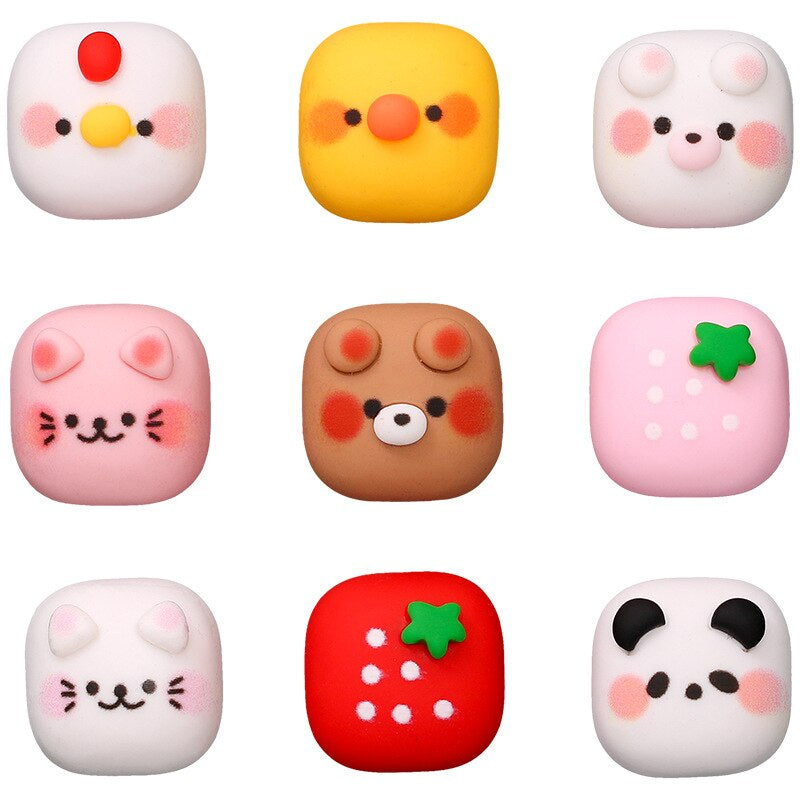 Anykidz 9pcs Square Animal Head Design Shoe Charm Accessories Jeans Clogs Pendant Pin Designer Ornament Jibbitz for Crocs-Shoe Charms-PEROZ Accessories