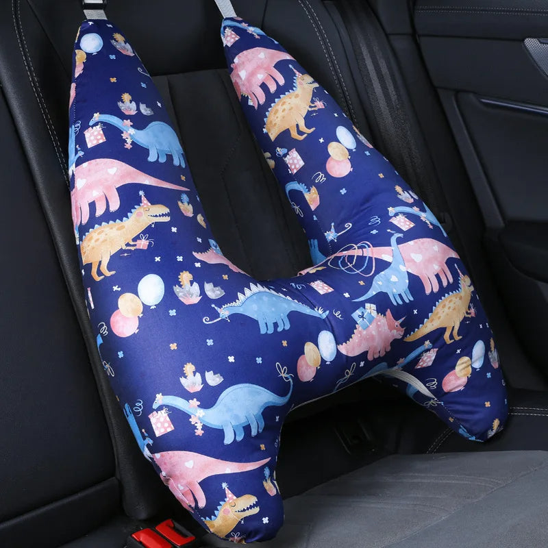 Anypack Car Travel Pillow UShape Dinosaur Party Pattern Children Travel Pillow Cushion for Car Seat, Safety Neck Pillow for Kids-Neck Pillow-PEROZ Accessories