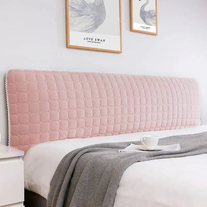 Anyhouz Headboard Cover Pink Cube Pattern Super Soft Smooth Quilted Velvet Bed Back Dust Protector Cover 140x70cm-Bed Headboard-PEROZ Accessories