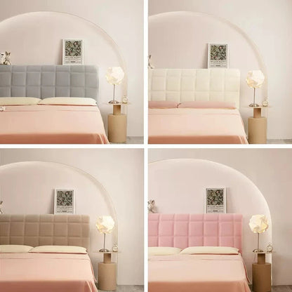 Anyhouz Headboard Cover Square Light Gray Super Soft Smooth Quilted Velvet Bed Back Dust Protector Cover 130x70cm-Bed Headboard-PEROZ Accessories