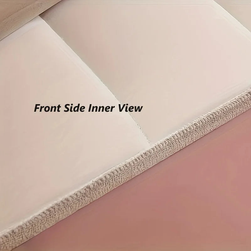 Anyhouz Headboard Cover Off White Short Plush Super Soft Smooth Quilted Velvet Bed Back Dust Protector Cover 120x70cm-Bed Headboard-PEROZ Accessories