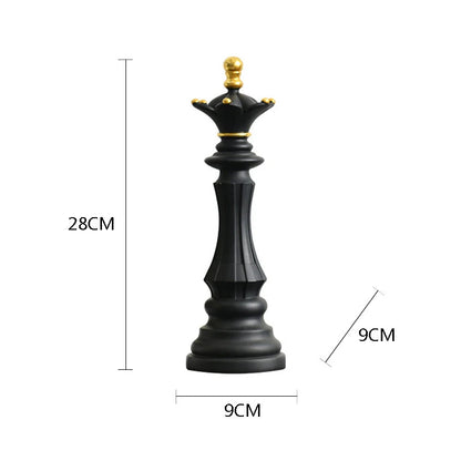 Anyhouz Home Figurine Chess Piece Black Queen Medium Resin for Living Room Desktop Decoration Accessories Gifts-Sculptures &amp; Statues-PEROZ Accessories