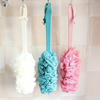 Anyhouz Long Handle Back Exfoliating Scrubber Sponge Pink Soft Mesh Exfoliating Bath Bubble Hanging Back Body Bath Shower-Bathroom and Toilet Accessories-PEROZ Accessories