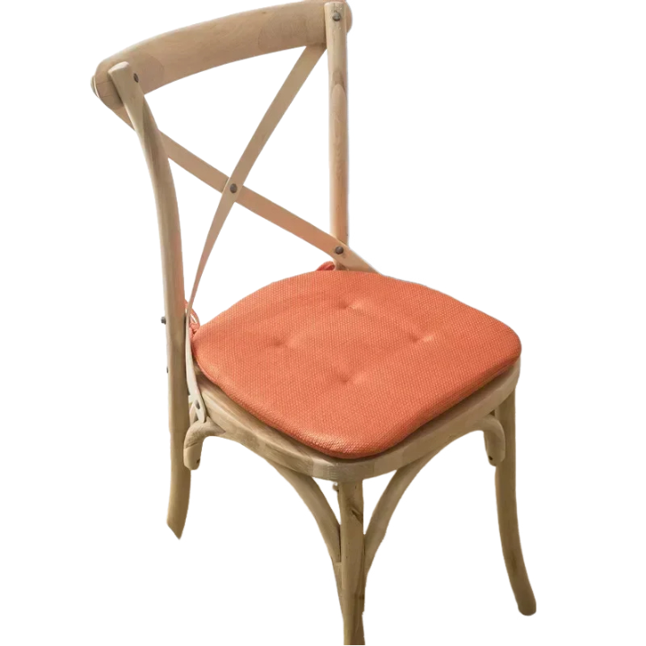 Anyhouz Chair Cushion with Straps Orange Seat Pad Mat for Dining Room and Outdoor Garden-Pillow-PEROZ Accessories