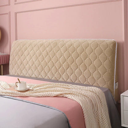 Anyhouz Headboard Cover Khaki Diamond Pattern Super Soft Smooth Quilted Velvet Bed Back Dust Protector Cover 180x70cm-Bed Headboard-PEROZ Accessories
