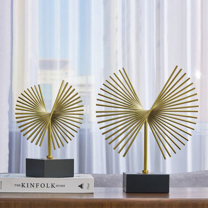 Anyhouz 36cm Luxury Gold Metal Tabletop Home Decor Modern Art Living Room Display House Decorative Crafts Metal Ornaments-Tabletop Decor-PEROZ Accessories
