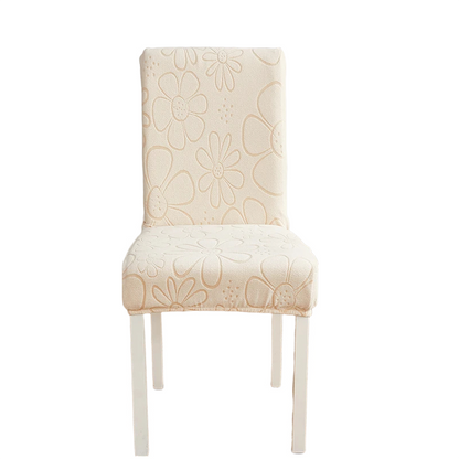 Anyhouz Chair Cover Beige Floral Design with Anti-Dirt and Elastic Material for Dining Room Kitchen Wedding Hotel Banquet Restaurant-Chair Cover-PEROZ Accessories
