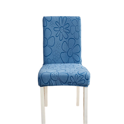 Anyhouz Chair Cover Blue Floral Design with Anti-Dirt and Elastic Material for Dining Room Kitchen Wedding Hotel Banquet Restaurant-Chair Cover-PEROZ Accessories
