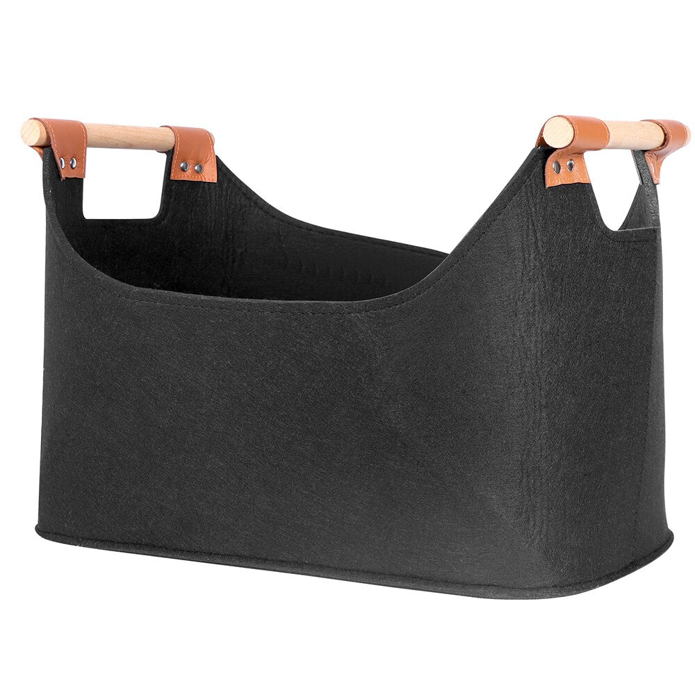 Anyhouz Storage Bag Black Basket Fire Wood Fruit Vegetable Flower Plant Organizing Rack Container-Exercise &amp; Fitness-PEROZ Accessories