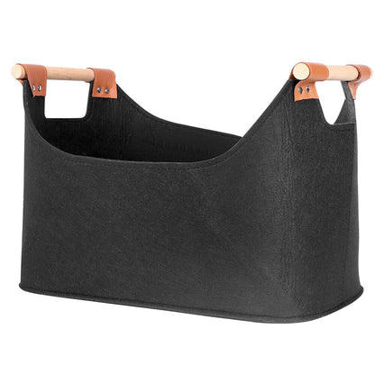 Anyhouz Storage Bag Black Basket Fire Wood Fruit Vegetable Flower Plant Organizing Rack Container-Exercise &amp; Fitness-PEROZ Accessories