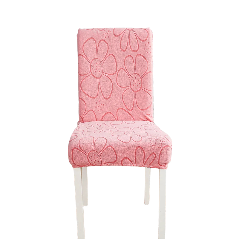 Anyhouz Chair Cover Pink Floral Design with Anti-Dirt and Elastic Material for Dining Room Kitchen Wedding Hotel Banquet Restaurant-Chair Cover-PEROZ Accessories