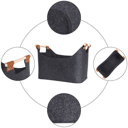 Anyhouz Storage Bag Gray Basket Fire Wood Fruit Vegetable Flower Plant Organizing Rack Container-Exercise &amp; Fitness-PEROZ Accessories