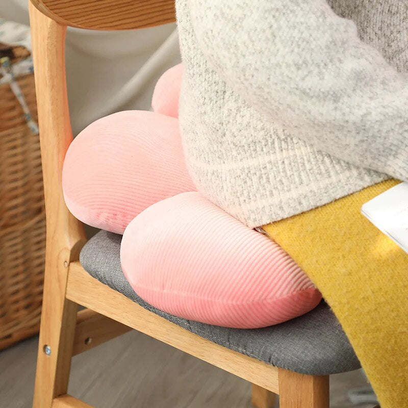 Anyhouz Plush Pillow White Pink Flower Shape Stuffed Soft Pillow Seat Cushion Room Decor 40-45cm-Pillow-PEROZ Accessories