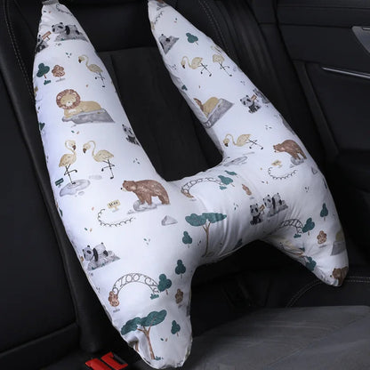 Anypack Car Travel Pillow UShape Zoo Park Pattern Children Travel Pillow Cushion for Car Seat, Safety Neck Pillow for Kids-Neck Pillow-PEROZ Accessories