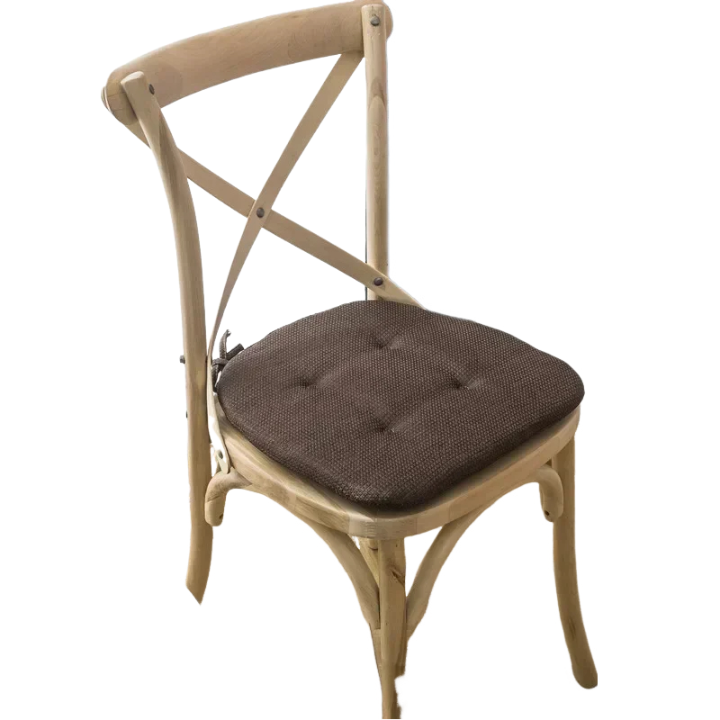 Anyhouz Chair Cushion with Straps Choco Brown Seat Pad Mat for Dining Room and Outdoor Garden-Pillow-PEROZ Accessories