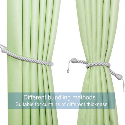 Anyhouz Curtain Tie Silver Braid Curtain Ropes Holder Tiebacks Room Accessories Hanging Rope Curtains Decoration-Curtain Tie-PEROZ Accessories