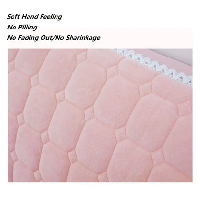 Anyhouz Headboard Cover Pink Cube Pattern Super Soft Smooth Quilted Velvet Bed Back Dust Protector Cover 130x70cm-Bed Headboard-PEROZ Accessories