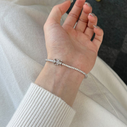 Anyco Bracelet 3mm Blue Sapphire Bracelets Bulk Cz Cubic Zirconia Tennis Bracelets Women Chains S925 Silver Bracelet-Bracelets-PEROZ Accessories