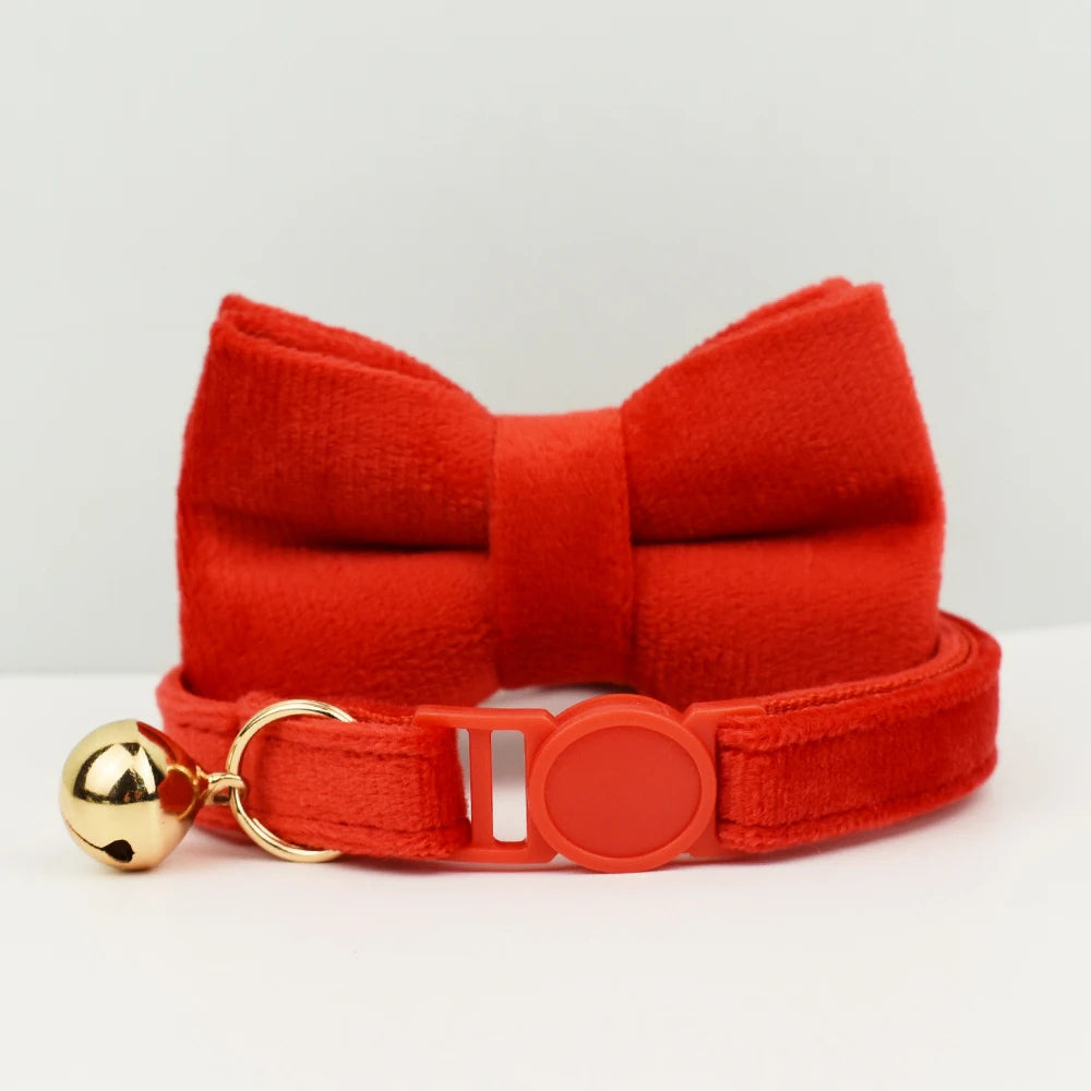 AnyWags Cat Collar Red Bow Small with Safety Buckle, Bell, and Durable Strap Stylish and Comfortable Pet Accessor-Cat Supplies-PEROZ Accessories