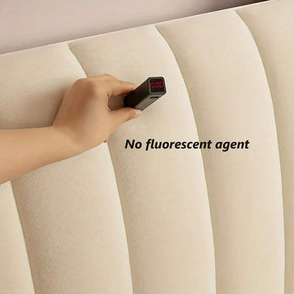 Anyhouz Headboard Cover Khaki Short Plush Super Soft Smooth Quilted Velvet Bed Back Dust Protector Cover 200x70cm-Bed Headboard-PEROZ Accessories