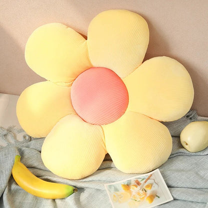 Anyhouz Plush Pillow Yellow Flower Shape Stuffed Soft Pillow Seat Cushion Room Decor 50-55cm-Pillow-PEROZ Accessories