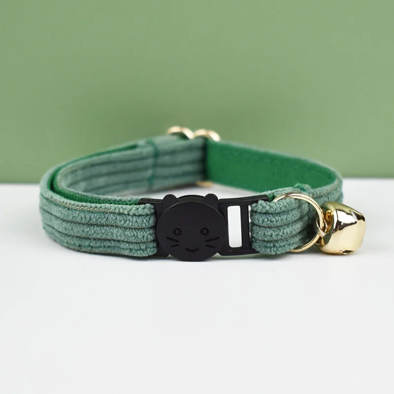 AnyWags Cat Collar Hunter Green Large with Safety Buckle, Bell, and Durable Strap Stylish and Comfortable Pet Accessory-Cat Supplies-PEROZ Accessories