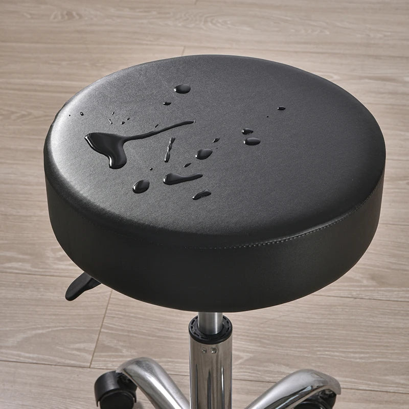 Anyhoux Barstool Cushion Cover Black Elastic Bands Slipcover for Swivel Chair Barstool Washable PU Leather Cushion Cover-Chair Cover-PEROZ Accessories